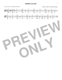 page one of Russian Lullaby (Lead Sheet / Fake Book)