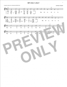 page one of Hey Lolly, Lolly (Lead Sheet / Fake Book)