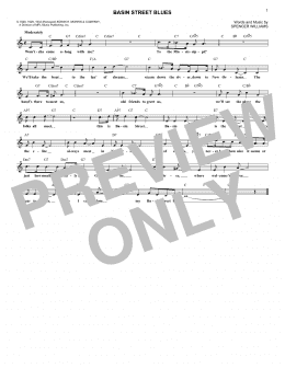 page one of Basin Street Blues (Lead Sheet / Fake Book)