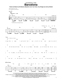 page one of Barcelona (Guitar Rhythm Tab)