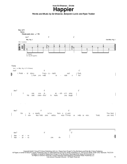 page one of Happier (Guitar Rhythm Tab)