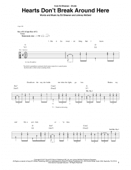 page one of Hearts Don't Break Around Here (Guitar Rhythm Tab)
