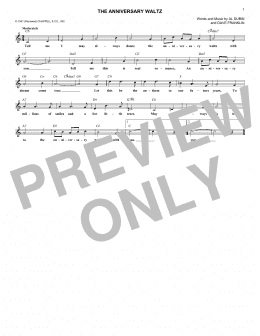 page one of The Anniversary Waltz (Lead Sheet / Fake Book)