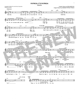 page one of Patricia, It's Patricia (Patricia) (Lead Sheet / Fake Book)