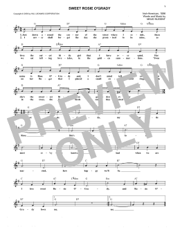 page one of Sweet Rosie O'Grady (Lead Sheet / Fake Book)