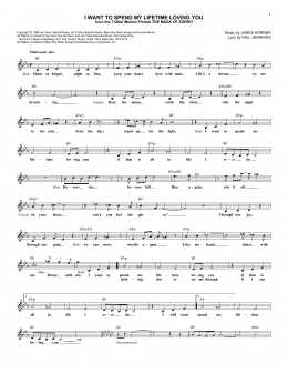 page one of I Want To Spend My Lifetime Loving You (Lead Sheet / Fake Book)
