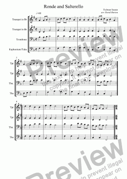 page one of Renaissance Music for Brass: Susato: Ronde, Salterello & Battle Pavane