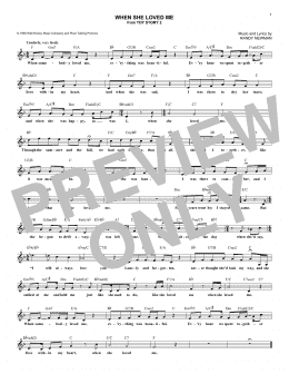 page one of When She Loved Me (from Toy Story 2) (Lead Sheet / Fake Book)