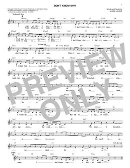 page one of Don't Know Why (Lead Sheet / Fake Book)