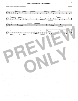 page one of The Campbells Are Coming (Lead Sheet / Fake Book)