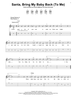 page one of Santa, Bring My Baby Back (To Me) (Easy Guitar Tab)