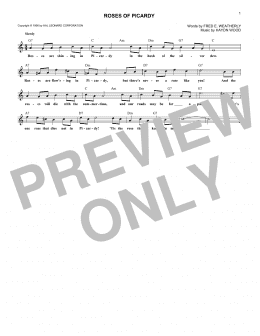 page one of Roses Of Picardy (Lead Sheet / Fake Book)