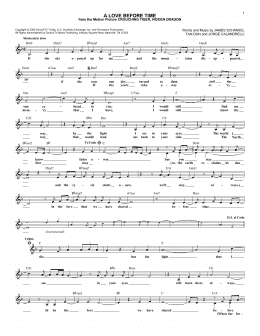 page one of A Love Before Time (Lead Sheet / Fake Book)