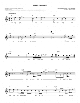page one of Hello, Goodbye (Lead Sheet / Fake Book)