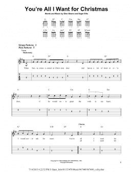 page one of You're All I Want For Christmas (Easy Guitar Tab)