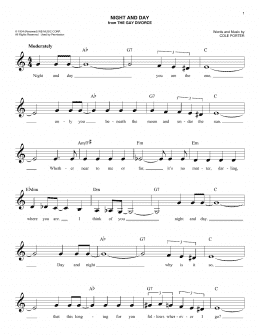 page one of Night And Day (Lead Sheet / Fake Book)