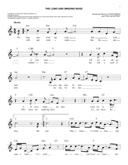 page one of The Long And Winding Road (Lead Sheet / Fake Book)