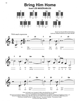 page one of Bring Him Home (Super Easy Piano)
