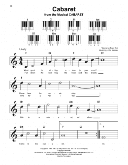 page one of Cabaret (Super Easy Piano)