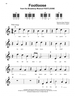 page one of Footloose (Super Easy Piano)