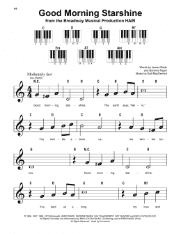 page one of Good Morning Starshine (Super Easy Piano)