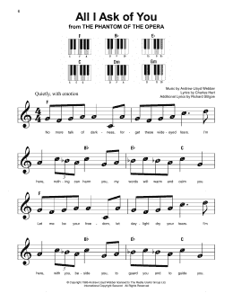 page one of All I Ask Of You (from The Phantom Of The Opera) (Super Easy Piano)