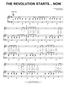 page one of The Revolution Starts... Now (Piano, Vocal & Guitar Chords (Right-Hand Melody))