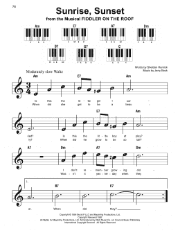 page one of Sunrise, Sunset (Super Easy Piano)