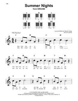 page one of Summer Nights (Super Easy Piano)