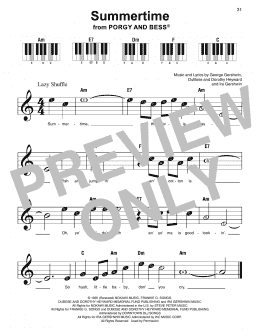 page one of Summertime (Super Easy Piano)