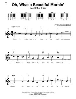 page one of Oh, What A Beautiful Mornin' (from Oklahoma!) (Super Easy Piano)