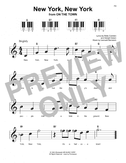 page one of New York, New York (from On the Town) (Super Easy Piano)