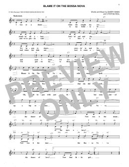 page one of Blame It On The Bossa Nova (Lead Sheet / Fake Book)