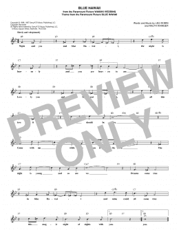 page one of Blue Hawaii (Lead Sheet / Fake Book)