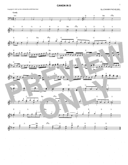 page one of Canon In D (Lead Sheet / Fake Book)