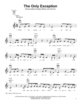 page one of The Only Exception (Ukulele)