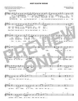 page one of Boot Scootin' Boogie (Lead Sheet / Fake Book)