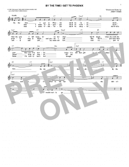 page one of By The Time I Get To Phoenix (Lead Sheet / Fake Book)