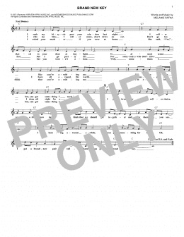 page one of Brand New Key (Lead Sheet / Fake Book)