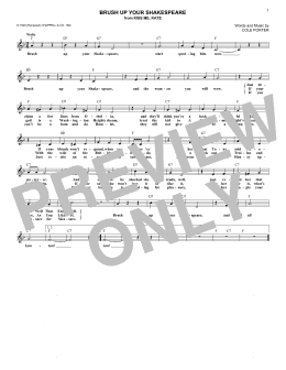 page one of Brush Up Your Shakespeare (from Kiss Me, Kate) (Lead Sheet / Fake Book)