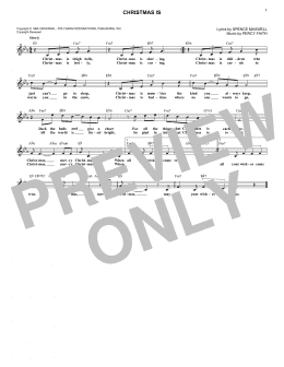 page one of Christmas Is (Lead Sheet / Fake Book)