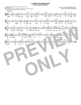 page one of Climb Ev'ry Mountain (from The Sound of Music) (Lead Sheet / Fake Book)