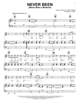 page one of Never Been (Never Been A Moment) (Piano, Vocal & Guitar Chords (Right-Hand Melody))