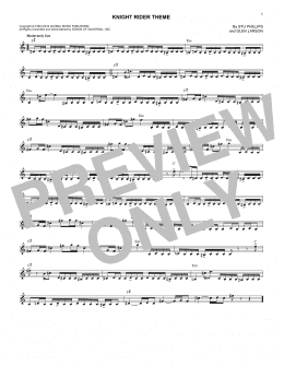 page one of Knight Rider Theme (Lead Sheet / Fake Book)
