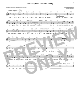 page one of Chicago (That Toddlin' Town) (Lead Sheet / Fake Book)