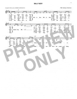page one of Billy Boy (Lead Sheet / Fake Book)