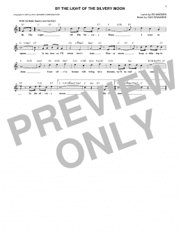 page one of By The Light Of The Silvery Moon (Lead Sheet / Fake Book)
