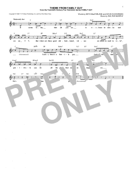 page one of Theme From Family Guy (Lead Sheet / Fake Book)