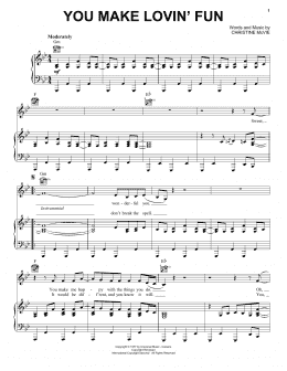 page one of You Make Lovin' Fun (Piano, Vocal & Guitar Chords (Right-Hand Melody))