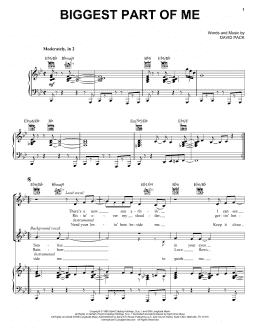 page one of Biggest Part Of Me (Piano, Vocal & Guitar Chords (Right-Hand Melody))